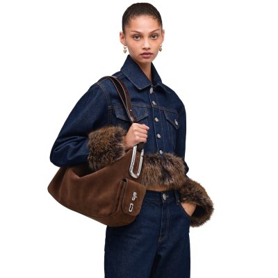 THE SCENE LARGE SHOULDER BAG IN SUEDE